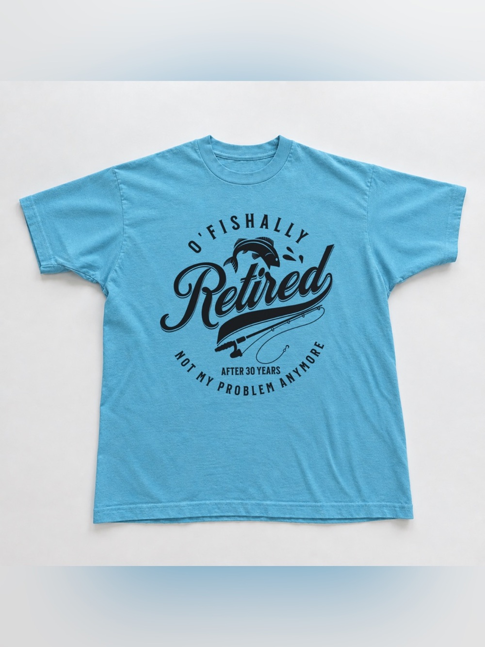 Light Blue 'O'Fishally Retired' Graphic Tee